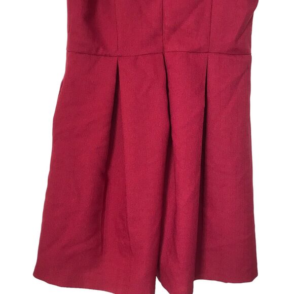 Gianni Bini Womens Dress Size S Red Fit Flare Pleated Dress Textured Sleeveless - Picture 7 of 10